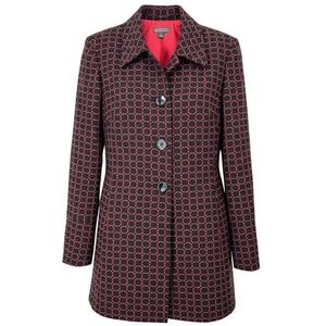 Classiques Entier Women's Geometric Pattern Wool Blend Coat Size 12 Red - CJ